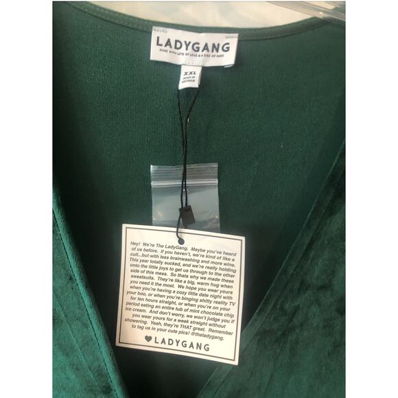 NWT Lady Gang Green Velvet Wrap Dress‎ Holiday Rich Maxi Christmas Party Dress - Picture 7 of 16
